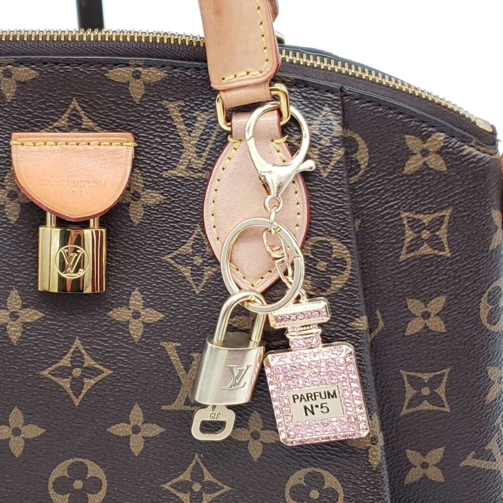 Louis Vuitton Gold Lock 🔒 Authentic LV Key + Unbranded N5 Bottle Bag Charm